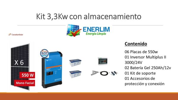Kit Solar 3.3Kw Inyección 0 , con almacenamiento