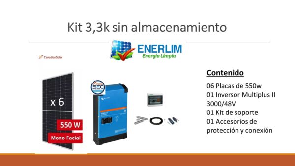 Kit Solar 3.3Kw Inyección 0, sin almacenamiento