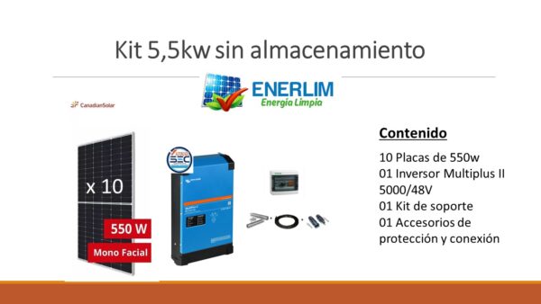 Kit Solar 5.5Kw Inyección 0, sin almacenamiento