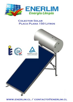 Colector Solar Placa Plana Enerlim 150 Lt