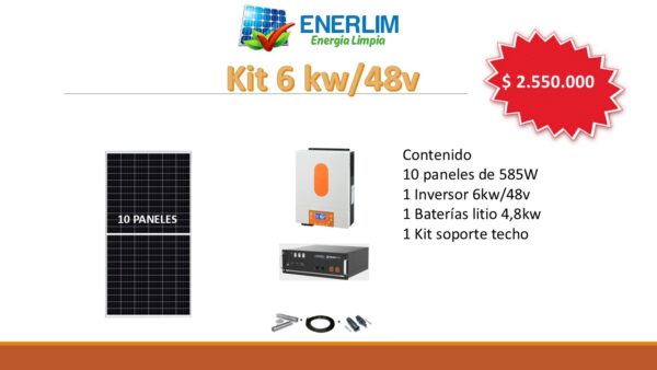 KIT SOLAR FOTOVOLTAICO HÍBRIDO 6KW/48V
